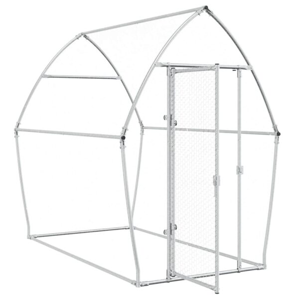 vidaXL Chicken Cage Silver 200x105x182 cm Galvanised Steel - Image 4