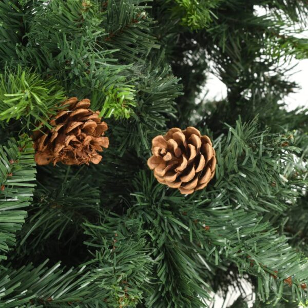 vidaXL Artificial Christmas Tree with Pine Cones Green 210 cm - Image 5