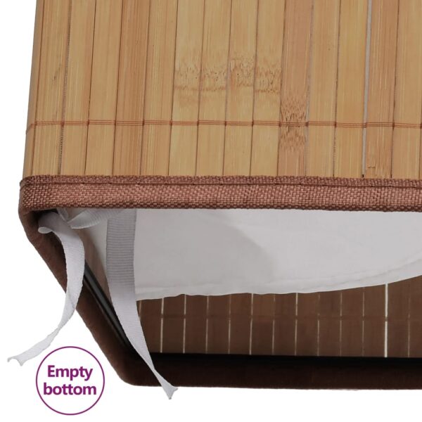 vidaXL Bamboo Laundry Bin Rectangular Natural - Image 7