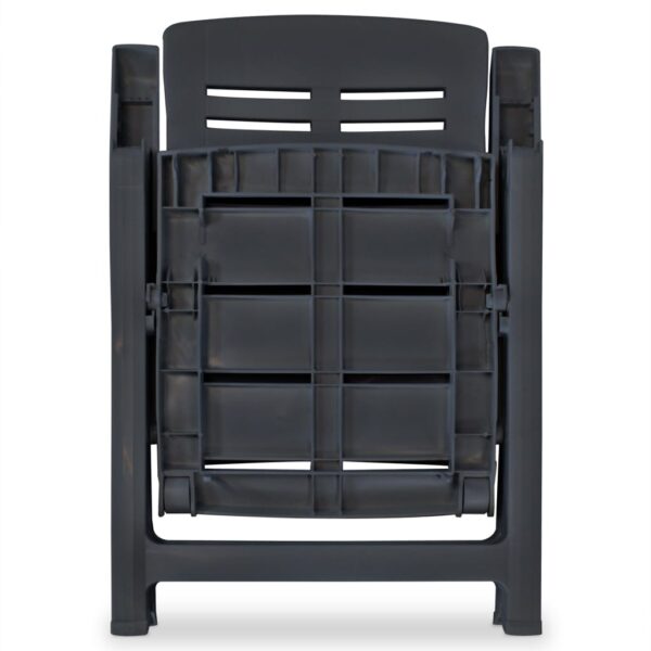 vidaXL 3 Piece Bistro Set Plastic Anthracite - Image 8