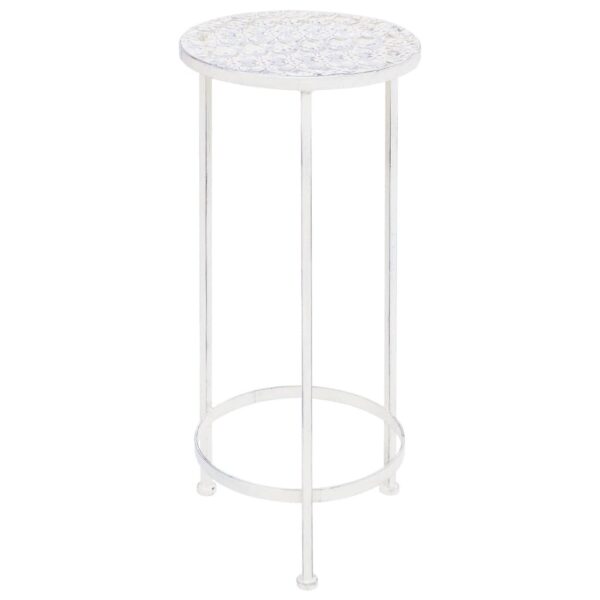 vidaXL Plant Stand Set 3 Pieces Vintage Style Metal Antique White - Image 2