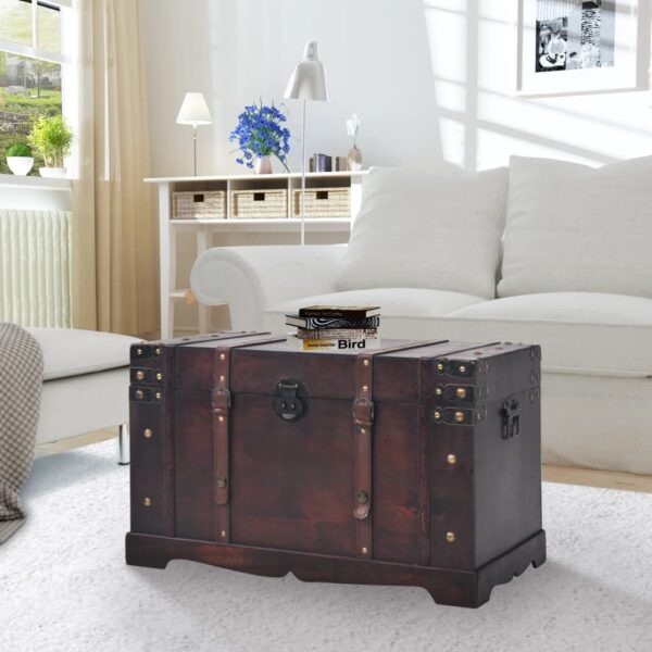vidaXL Vintage Treasure Chest Wood 66x38x40 cm - Image 1