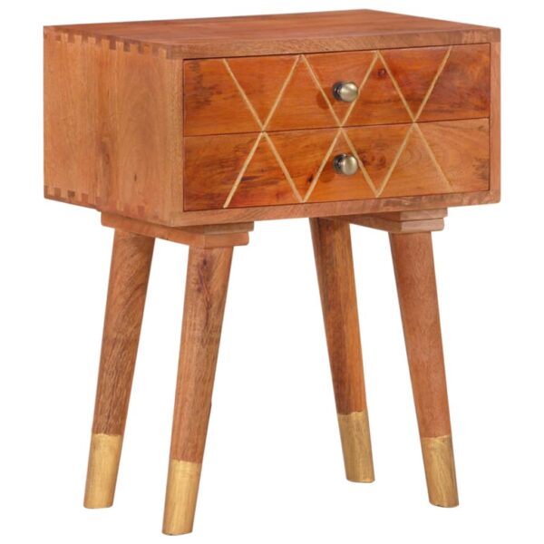 vidaXL Bedside Cabinet 43x30x58 cm Solid Mango Wood - Image 10