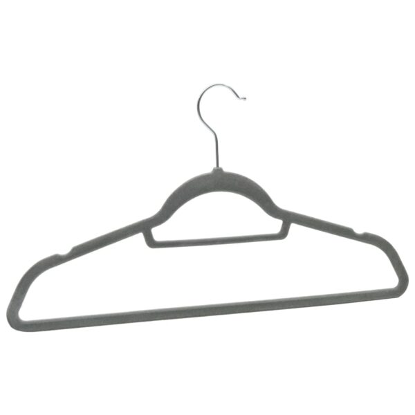 vidaXL 100 pcs Clothes Hanger Set Anti-slip Grey Velvet - Image 5