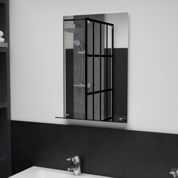 vidaXL Wall Mirror with Shelf 40x60 cm Tempered Glass - Image 1