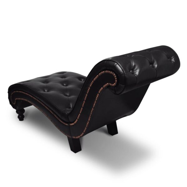 vidaXL Chaise Longue Brown Faux Leather - Image 4