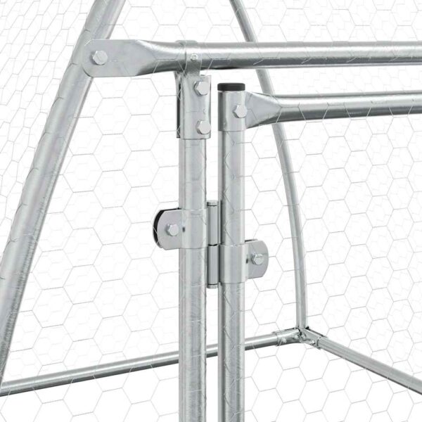 vidaXL Chicken Cage Silver 100x105x120 cm Galvanised Steel - Image 10