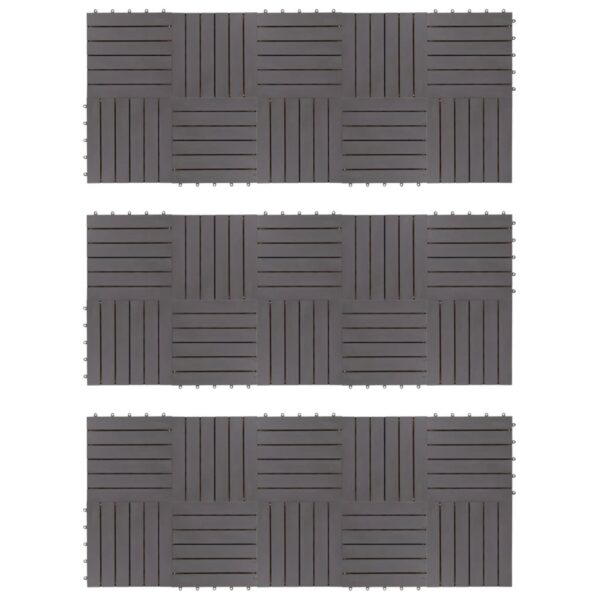 vidaXL Decking Tiles 30 pcs Grey Wash 30x30 cm Solid Acacia Wood - Image 1