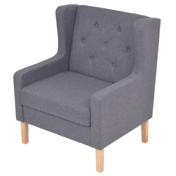 vidaXL Armchair Grey Fabric - Image 2