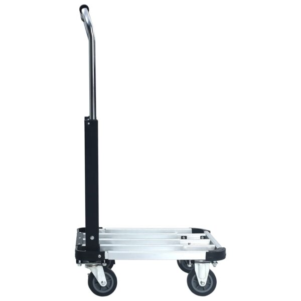 vidaXL Foldable Transport Trolley 150 kg Aluminium Silver - Image 5