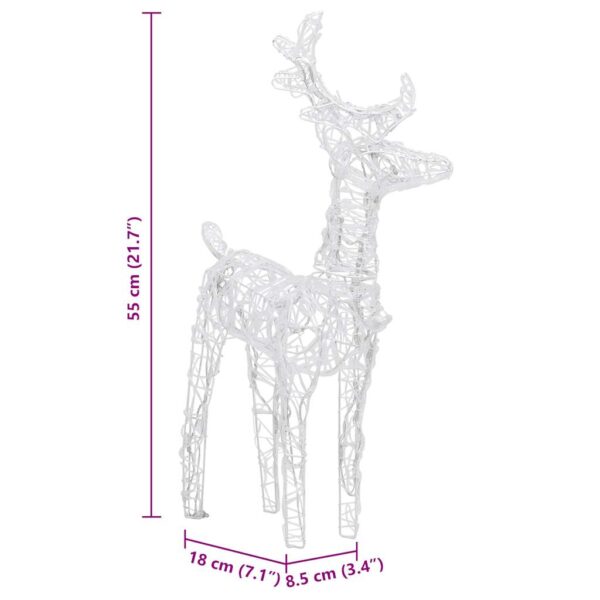 vidaXL Reindeers & Sleigh Christmas Decoration 160 LEDs 130 cm Acrylic - Image 9