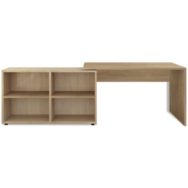 vidaXL Corner Desk 4 Shelves Oak - Image 3