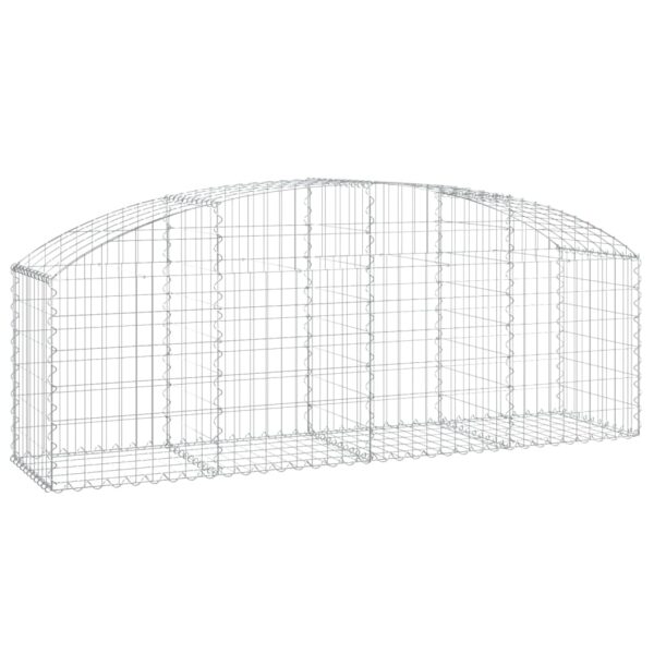 vidaXL Arched Gabion Basket 200x50x60/80 cm Galvanised Iron - Image 2