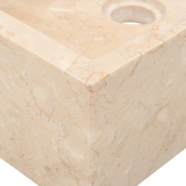 vidaXL Sink 45x30x12 cm Marble High Gloss Cream - Image 8