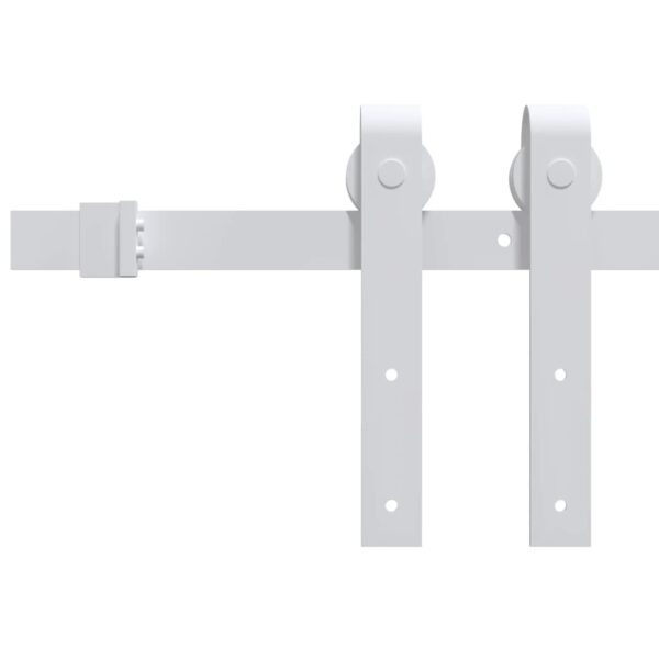 vidaXL Sliding Door Hardware Kit 200 cm Steel White - Image 3