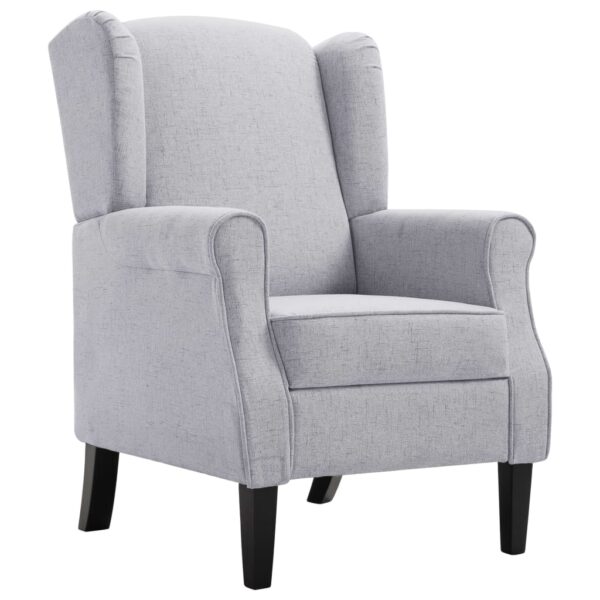 vidaXL Armchair Light Grey Fabric - Image 2