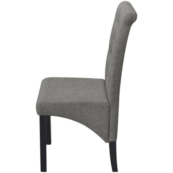 vidaXL Dining Chairs 2 pcs Light Grey Fabric - Image 4