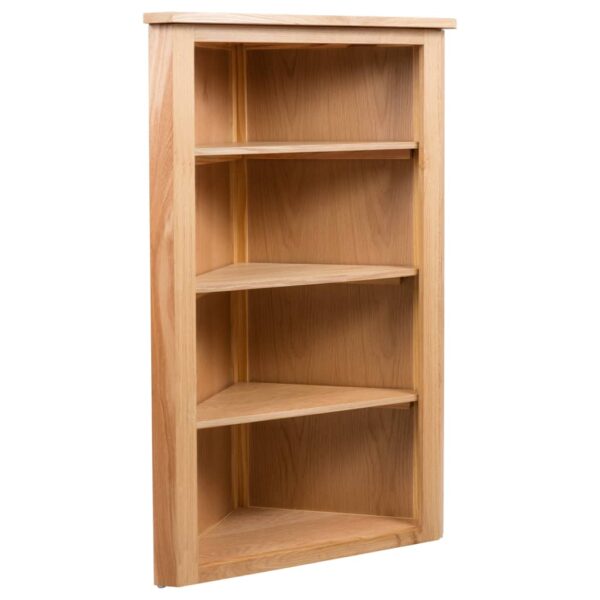 vidaXL Corner Shelf 59x36x100 cm Solid Oak Wood - Image 4