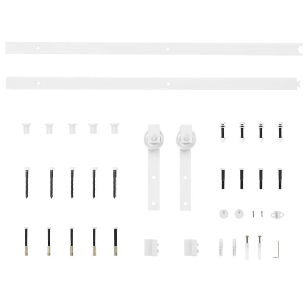 vidaXL Sliding Door Hardware Kit 183 cm Steel White - Image 4