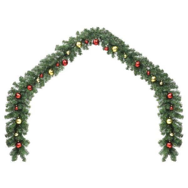 vidaXL Christmas Garland Decorated with Baubles and LED Lights 20 m - Image 2
