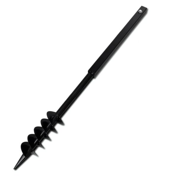 Ground Drill with Handle Auger Bit 80 mm Double Spirals Steel Black - Image 4