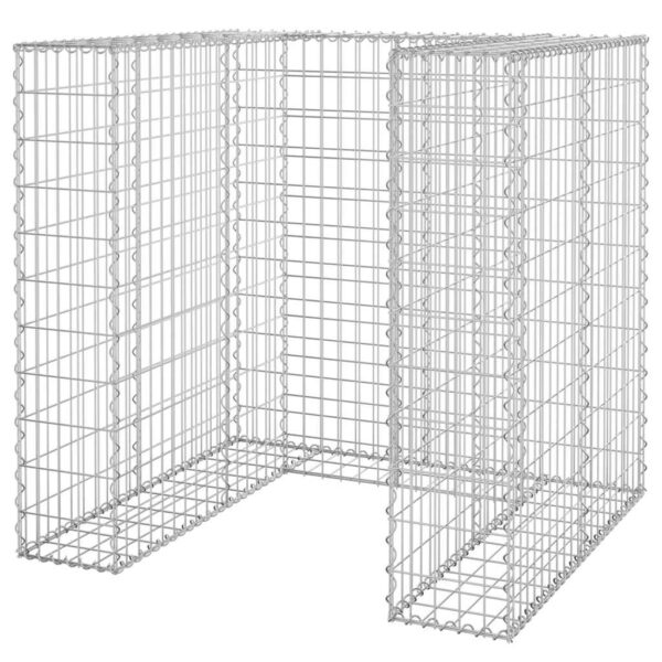 vidaXL Gabion Wall for Garbage Bin Galvanised Steel 110x100x110 cm - Image 2
