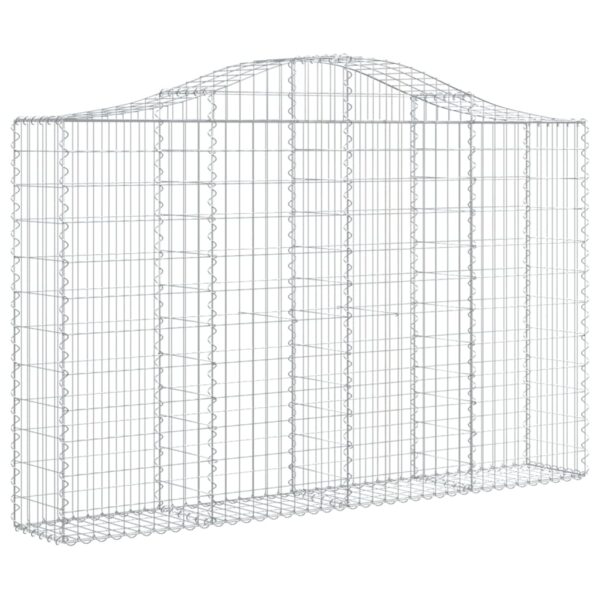 vidaXL Arched Gabion Basket 200x30x120/140 cm Galvanised Iron - Image 2