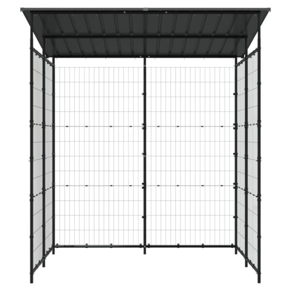 vidaXL Bicycle Shed 190x190x222 cm Steel Black - Image 3
