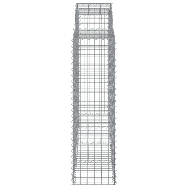 vidaXL Arched Gabion Basket 200x50x140/160 cm Galvanised Iron - Image 4
