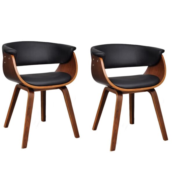 vidaXL Dining Chairs 2 pcs Bent Wood and Faux Leather - Image 2