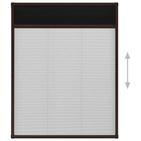 vidaXL Plisse Insect Screen for Windows Aluminium Brown 80x100 cm - Image 5
