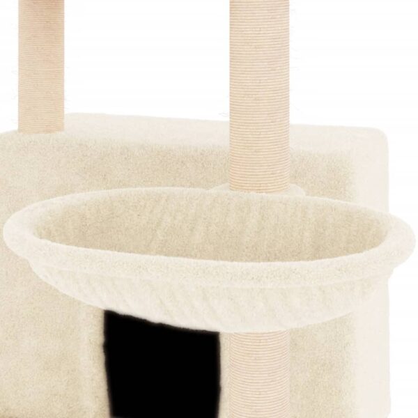 vidaXL Cat Tree with Sisal Scratching Posts Cream 132 cm - Image 7