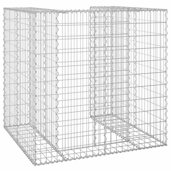 vidaXL Gabion Wall for Garbage Bin Galvanised Steel 110x100x110 cm - Image 5