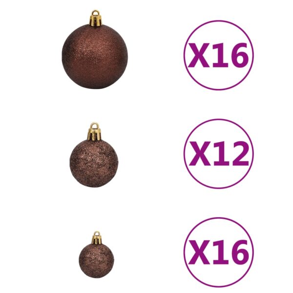 vidaXL 100 Piece Christmas Ball Set 3/4/6 cm Brown/Bronze/Gold - Image 2