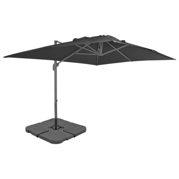 vidaXL Garden Parasol with Portable Base Anthracite - Image 1