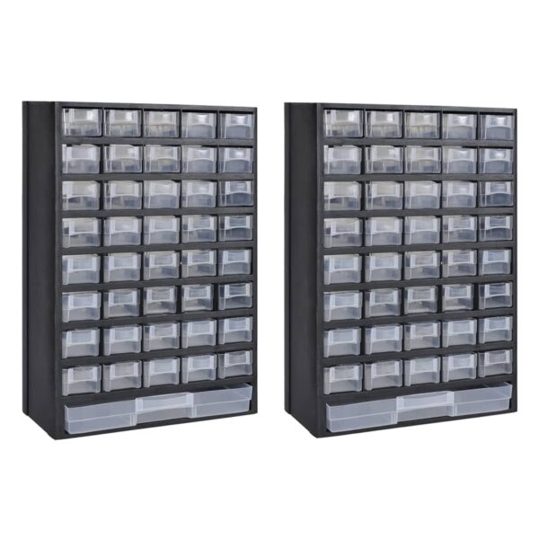 vidaXL 41-Drawer Storage Cabinet Tool Box 2 pcs Plastic - Image 1