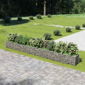 vidaXL Gabion Raised Bed Galvanised Steel 540x50x50 cm