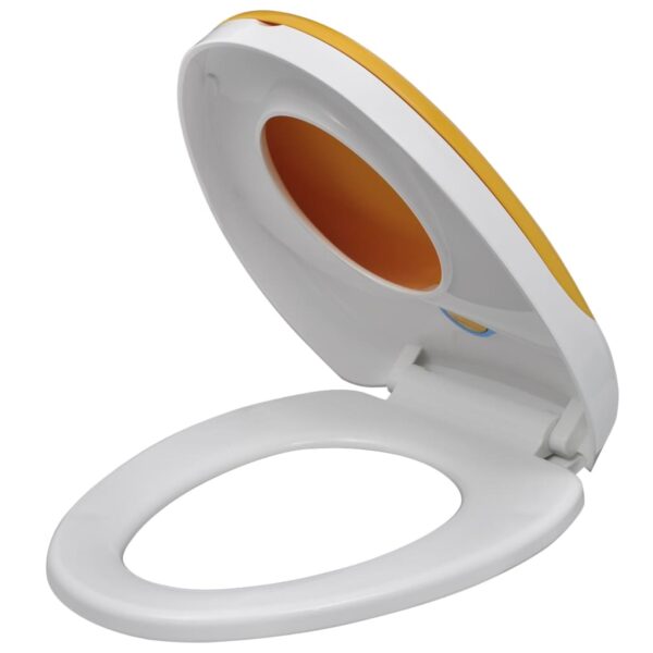 vidaXL Toilet Seats with Soft Close Lids 2 pcs Plastic White and Yellow - Image 5