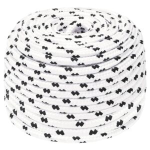 vidaXL Braided Boat Rope White 8 mmx100 m Polyester