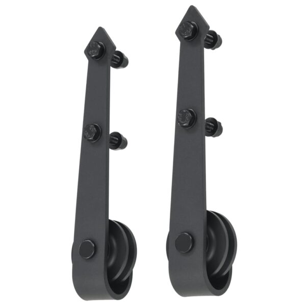 vidaXL Sliding Door Hardware Kit 183 cm Steel Black - Image 4
