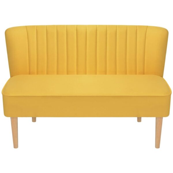 vidaXL Sofa Fabric 117x55.5x77 cm Yellow - Image 2