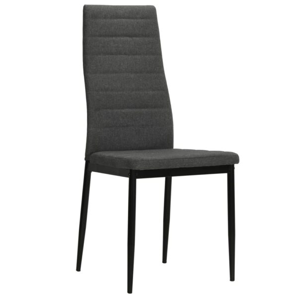 vidaXL Dining Chairs 2 pcs Dark Grey Fabric - Image 2