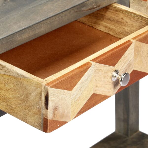 vidaXL Console Table Grey 86x30x76 cm Solid Mango Wood - Image 8