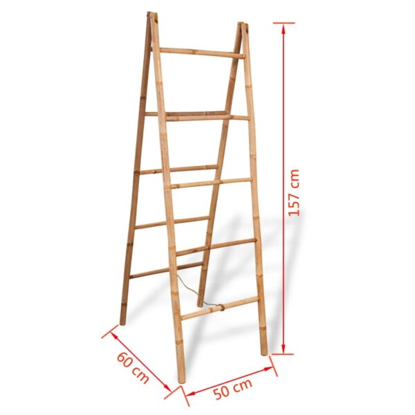 vidaXL Double Towel Ladder with 5 Rungs Bamboo 50x160 cm - Image 5