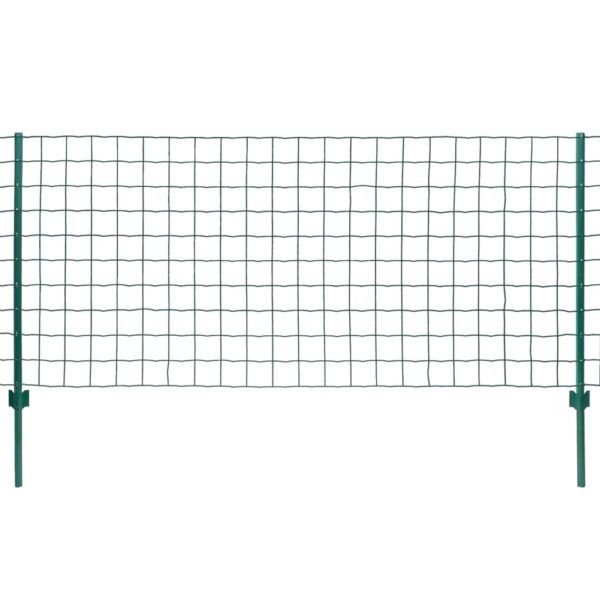 vidaXL Euro Fence Steel 20x0.8 m Green - Image 2