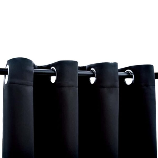 vidaXL Blackout Curtain with Metal Rings Black 290x245 cm - Image 3