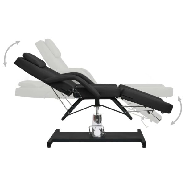 vidaXL Massage Table Black 180x62x(87-112) cm - Image 3