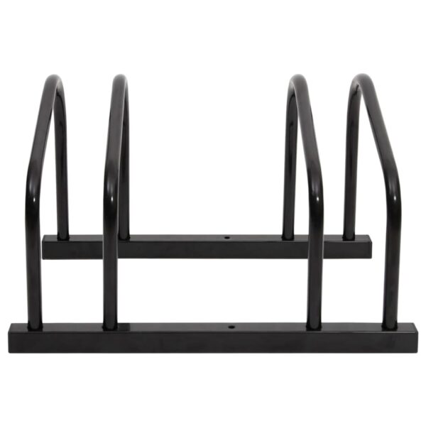 vidaXL Bike Rack for 2 Bikes Black Steel - Image 2