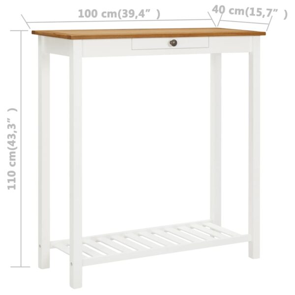 vidaXL Bar table 100x40x110 cm Solid Oak Wood - Image 9