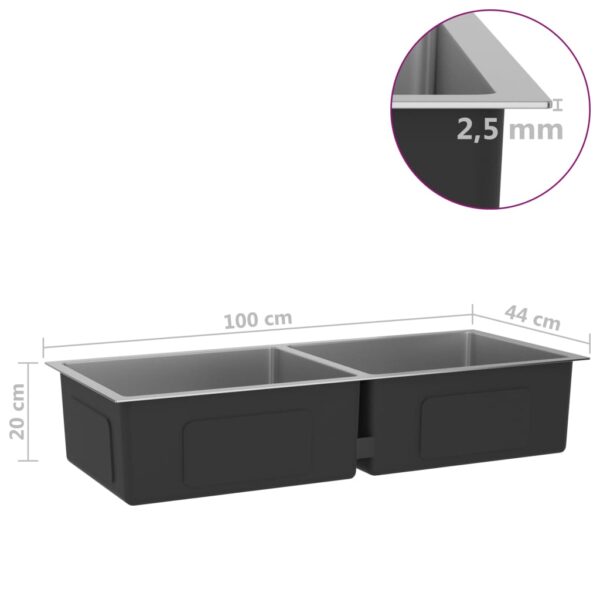 vidaXL Handmade Kitchen Sink Stainless Steel - Image 7